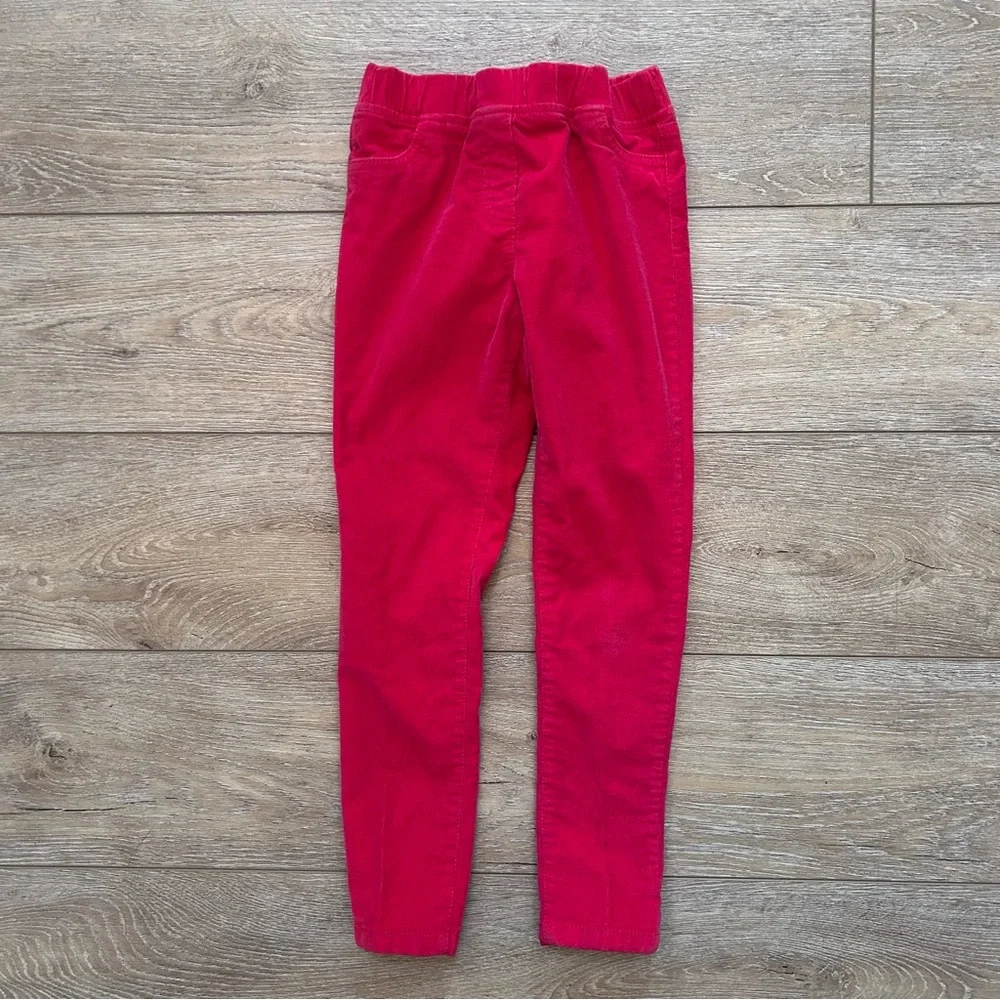 Mini Boden Red Corduroy Pants Unisex Sz 8Y Straight Leg Elastic Waist Holiday - Picture 1 of 6